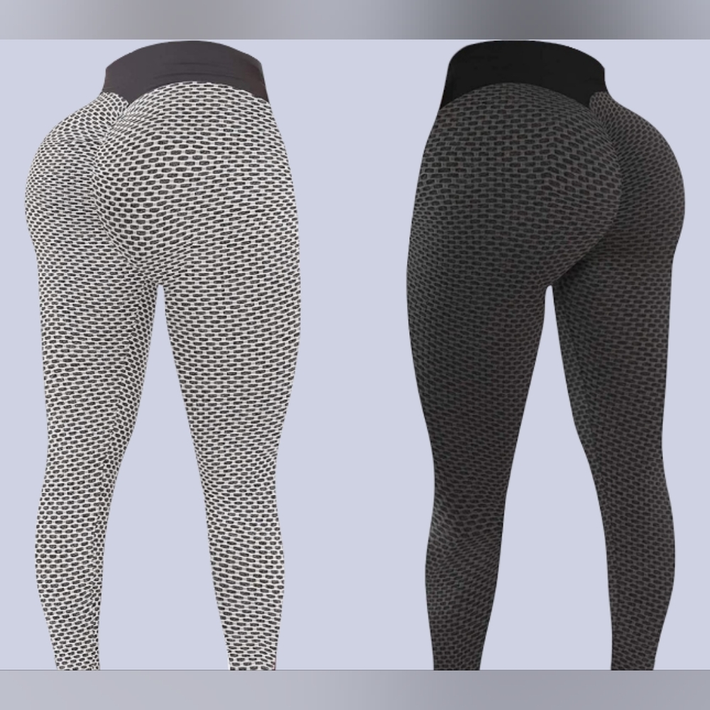 2 Pcs Set Womens Scrunch Leggings Casual or Active Wear Ladies Workout Pants